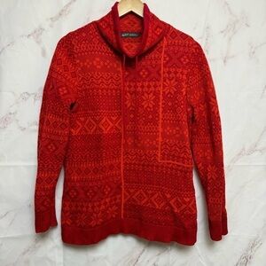 Woolrich Fair Isle Cotton Funnelneck Sweater